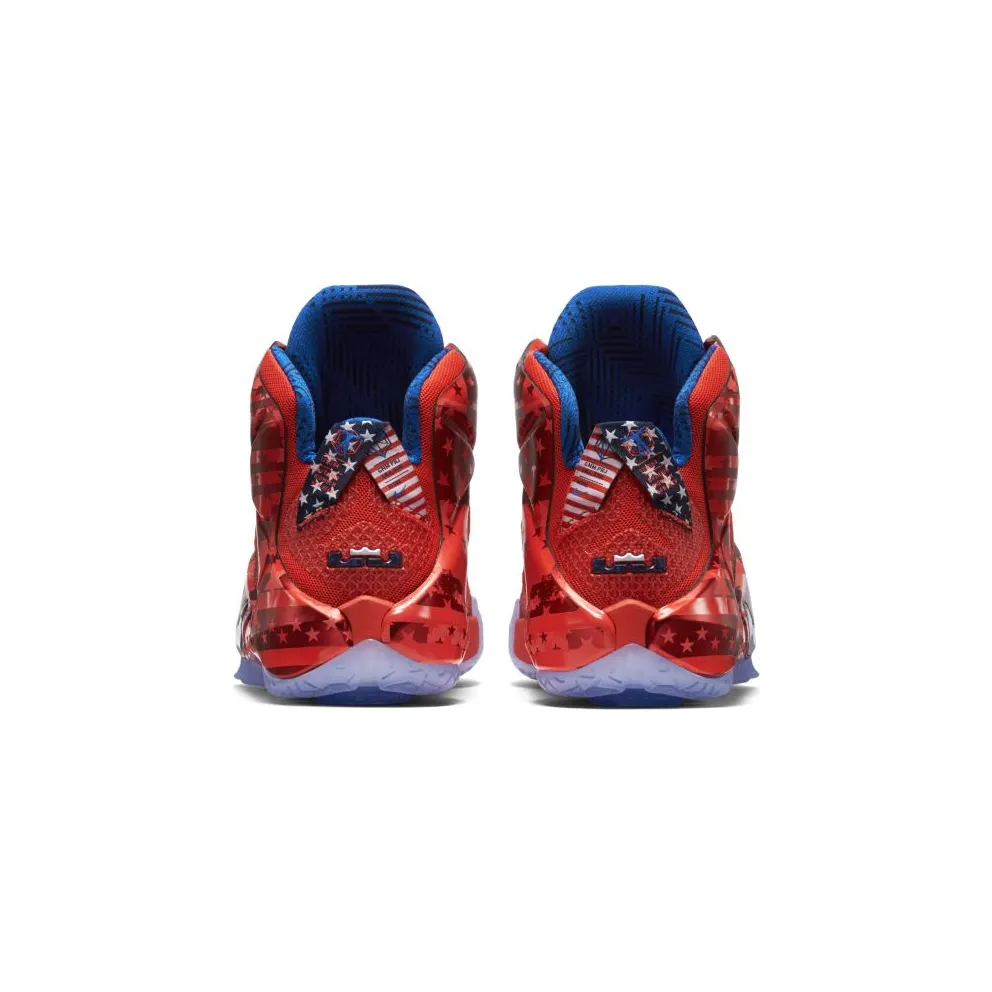 Nike LeBron 12 Independence Day University Red/White-Gym Red-Obsidian (684593-616)