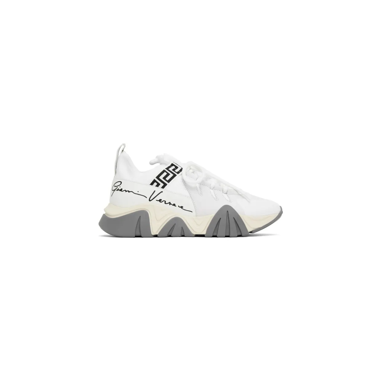 Versace White Knit Squalo Sneakers (DSU8007 DCL5G)