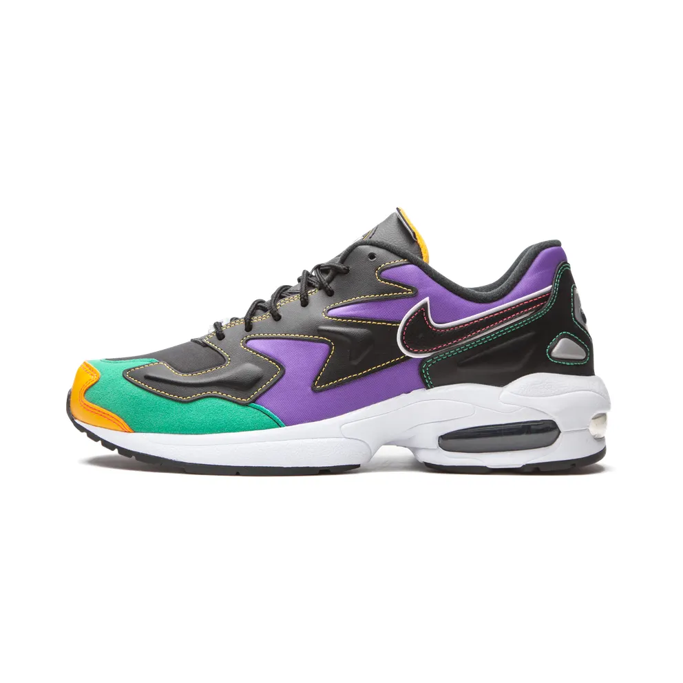 Nike Air Max2 Light Black Contrast Stitching Black/Flash Crimson-Kinetic Green-Psychic Purple-University Gold-White (BV0987-023)