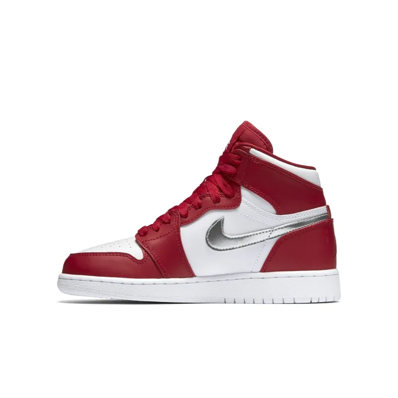 Jordan 1 Retro High Silver Medal (GS) Gym Red/Metallic Silver-White (705300-602)