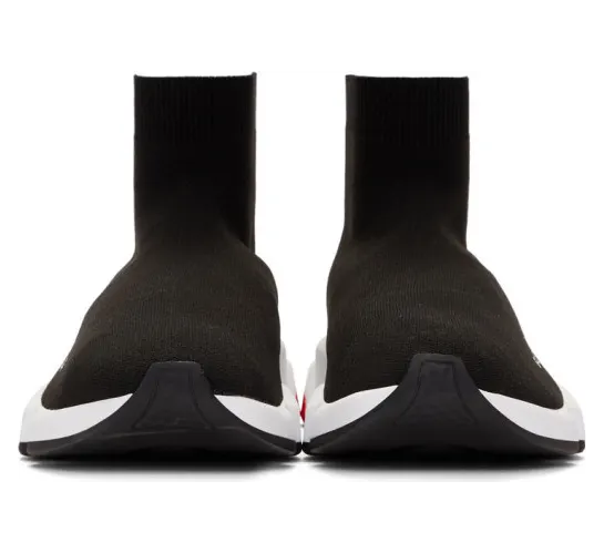 Balenciaga Black and Red Speed Sneakers (530351-W05G0) (2)