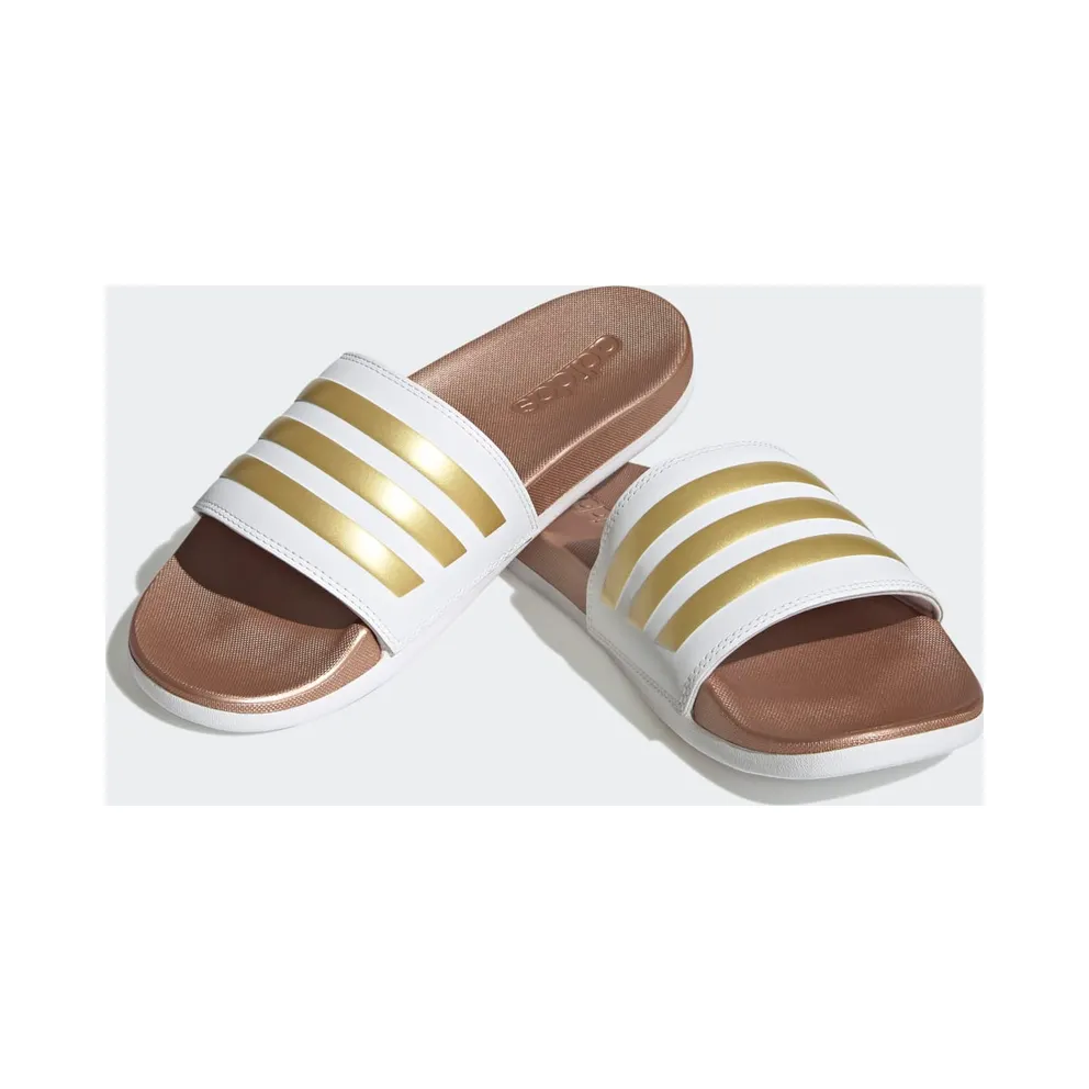 Adidas Adilette Comfort Slides Cloud White / Cloud White / Matte Gold (H03618)