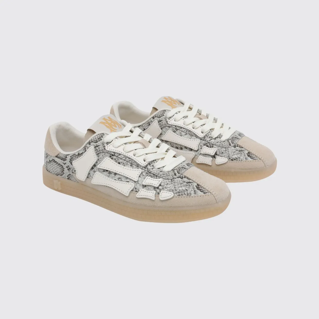 Amiri Skel Sneakers in Python Print Leather Grey (AMSNSN1053ALABASTER)