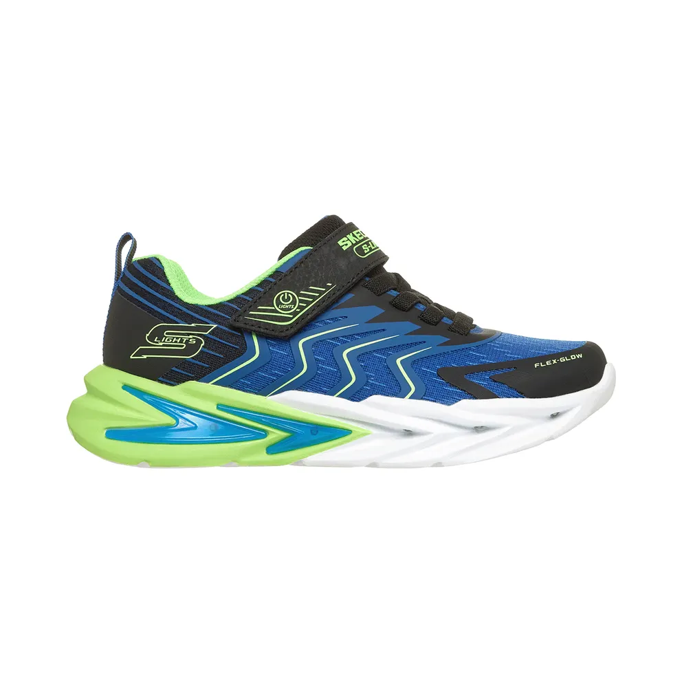 Skechers S-Lights: Flex-Glow Ultra – Prism-Pacer Sneaker Schwarz/Blau/Limoen