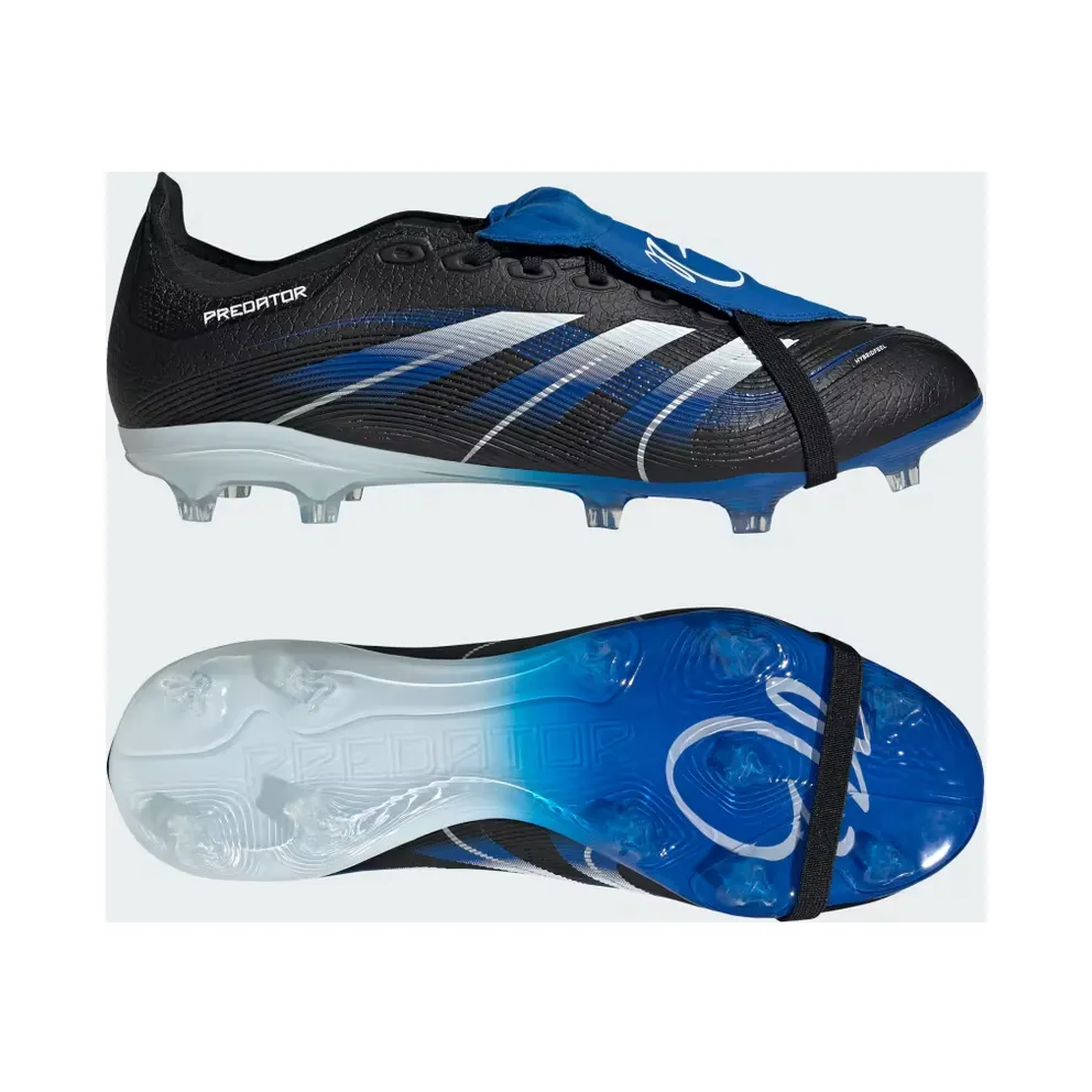 adidas Predator League Jude Bellingham Fold-over Tongue Firm/multi-ground Boots “Core Black / Cloud White / Glow Blue” (JS4270)