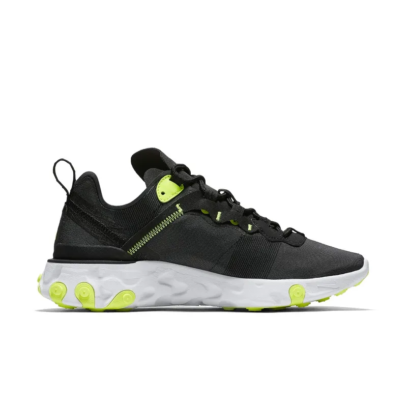 Nike React Element 55 Black Volt Cool Grey (W) Black/Wolf Grey-Volt-Cool Grey-White (BQ2728-001)