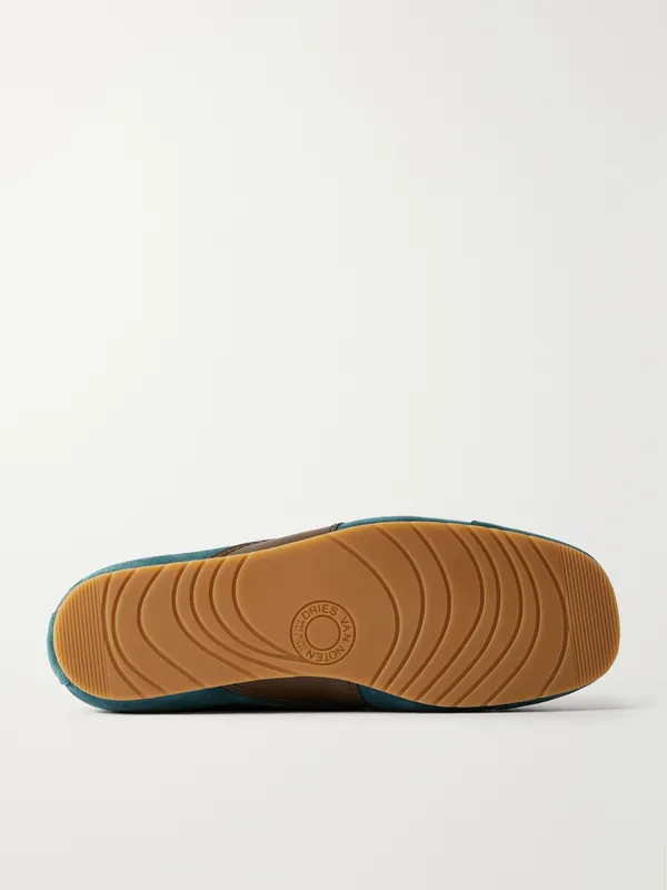 Dries Van Noten Leather-Trimmed Suede Turquoise (262-021700-0132)