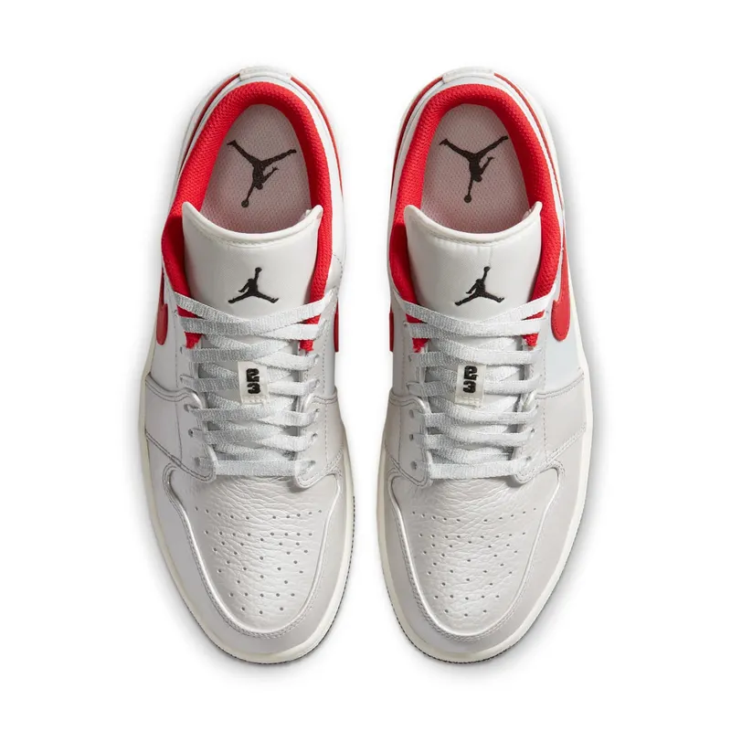 Jordan 1 Low Night Track Sail/Metallic Silver-Varsity Red-Black (DA4668-001)