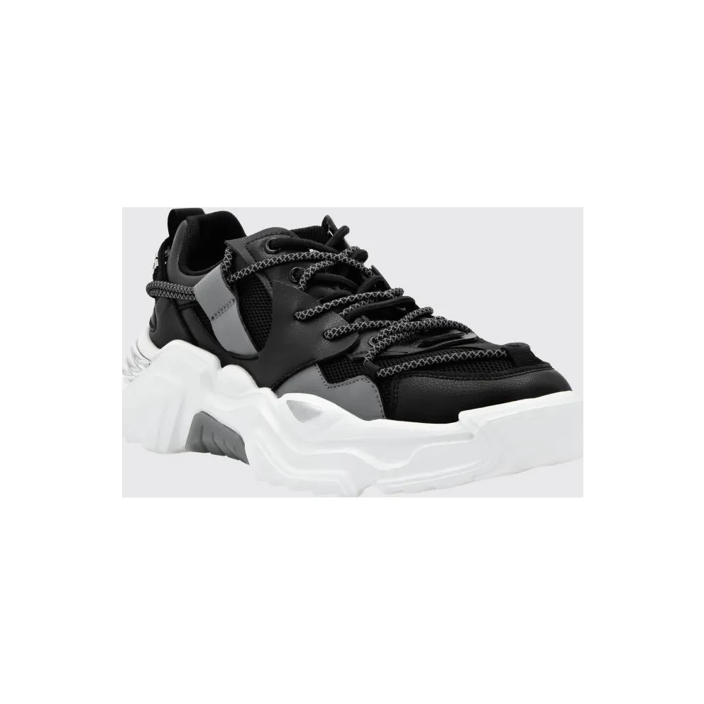 Plein Sport Lace-Up Low-Top in Mesh with a Branded Pull-Tab Black (AABSUSC0351STE003N02)