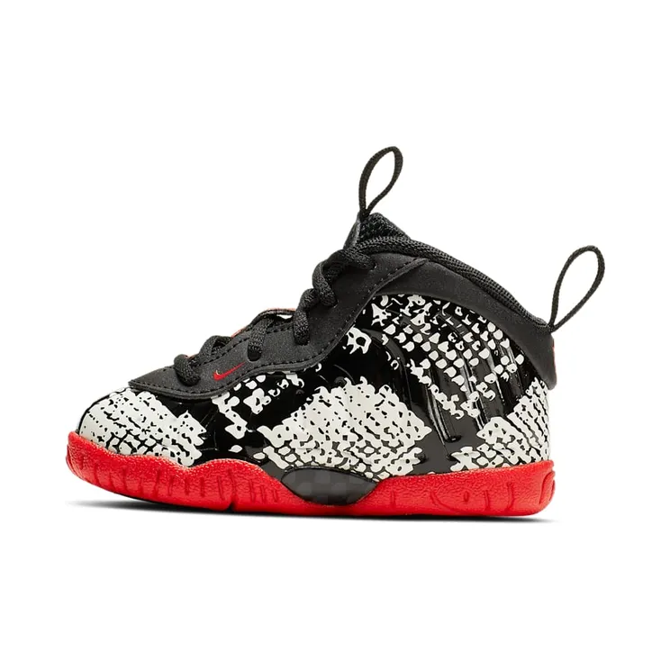 Nike Little Posite One TD ‘Albino Snakeskin’ Sail/Black-Habanero Red-Black (723947-104)