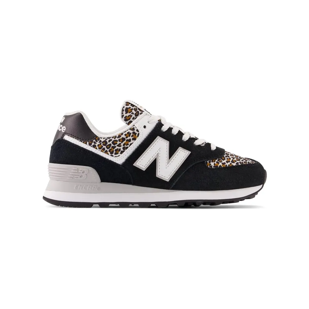 New Balance 574 Black Beige Leopard Print (WL574BI2)