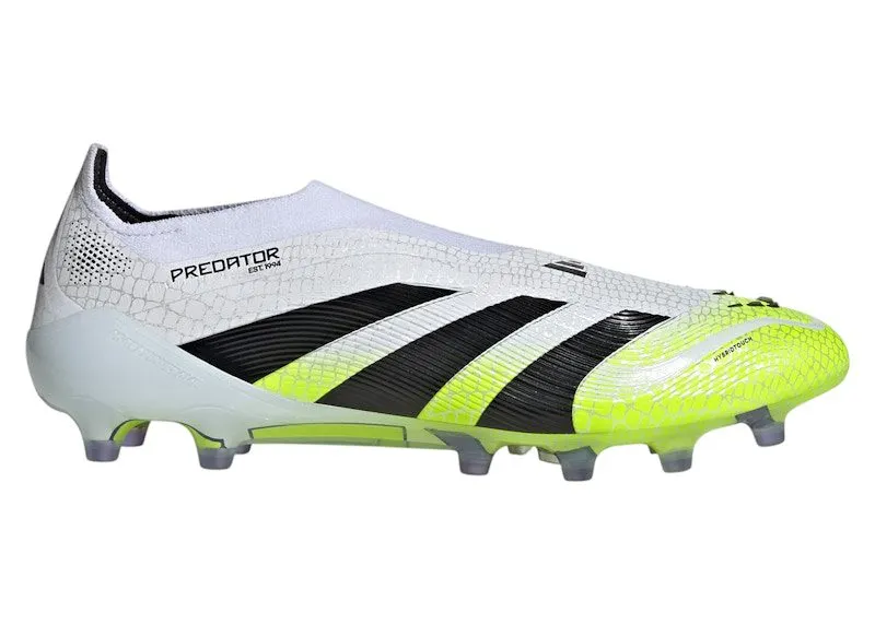 adidas Predator Elite Laceless Artificial Grass Boots “Cloud White / Core Black / Lucid Lemon” (JH8877)