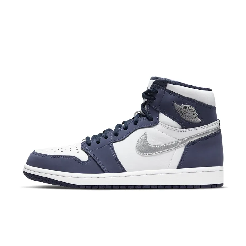 Jordan 1 Retro High COJP Midnight Navy (2020) White/Metallic Silver-Midnight Navy (DC1788-100)