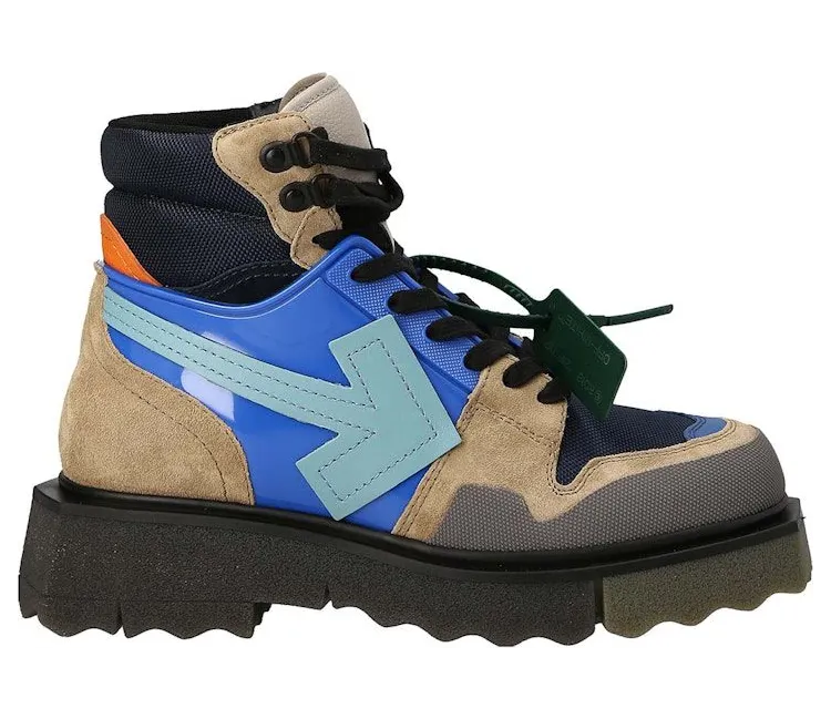 OFF-WHITE Hiking Sponge Ankle Boots Army Green Turquoise (OMIA228F22LEA0014363)