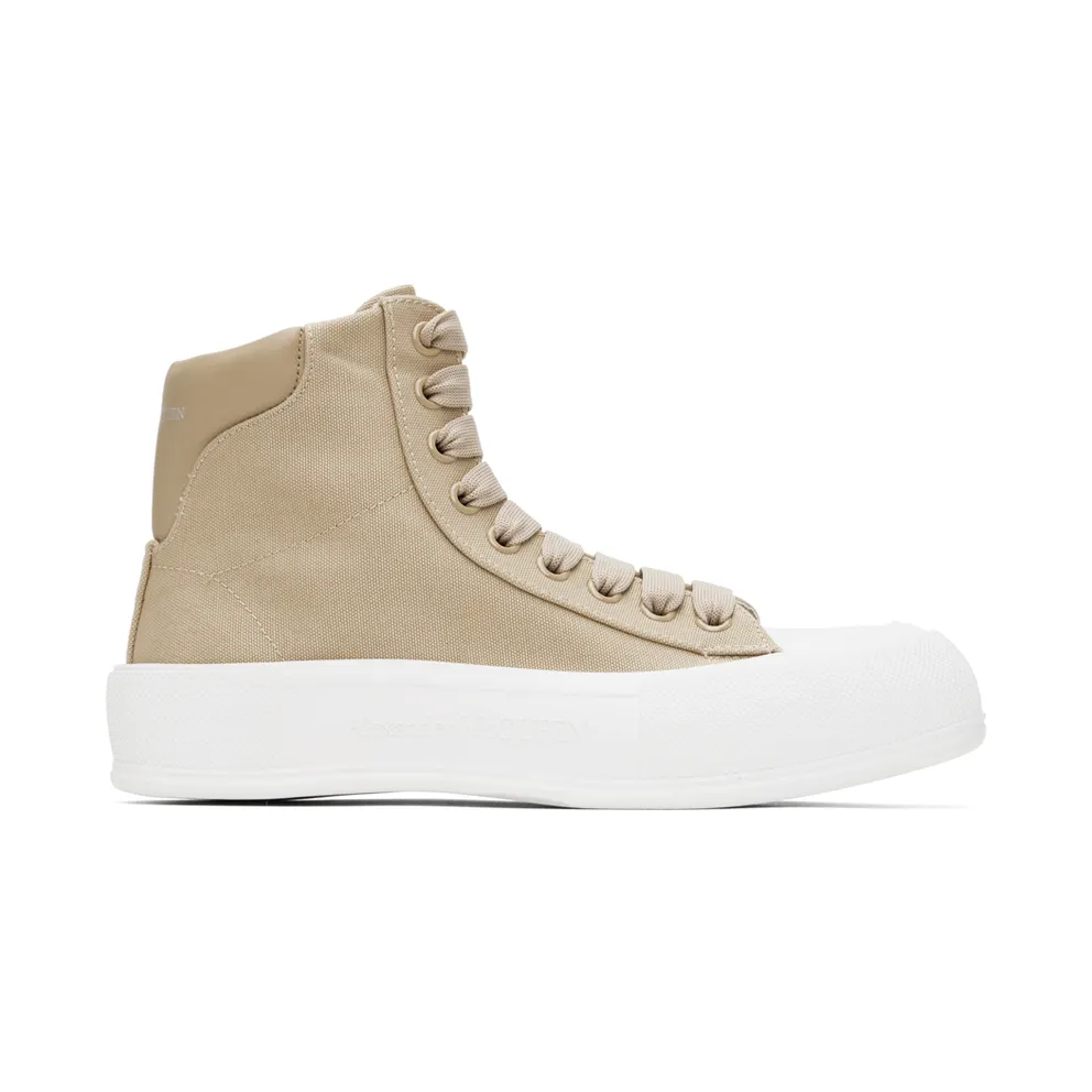 Alexander McQueen Beige Deck Plimsoll (697123W4UW1)