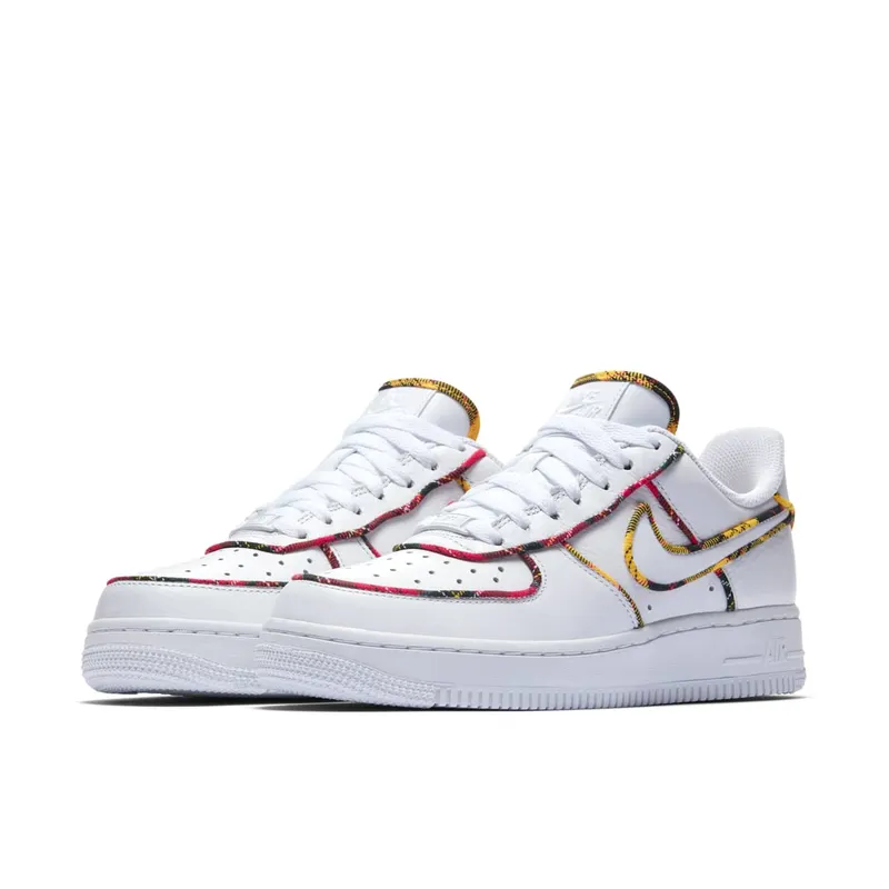 Nike Air Force 1 Low Tartan White (W) White/University Red-Amarillo (AV8218-100)