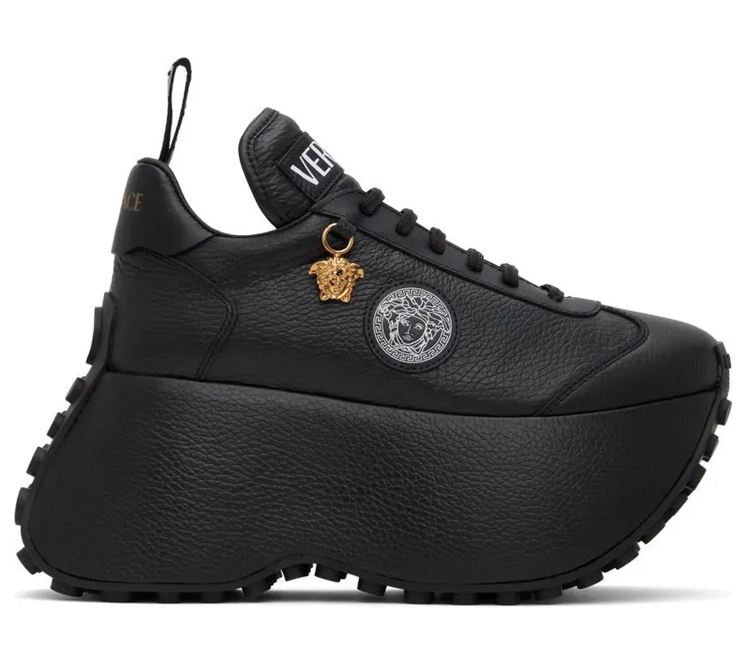 Versace Black Triplatform Sneakers (1004529_1A03272_1B00V)