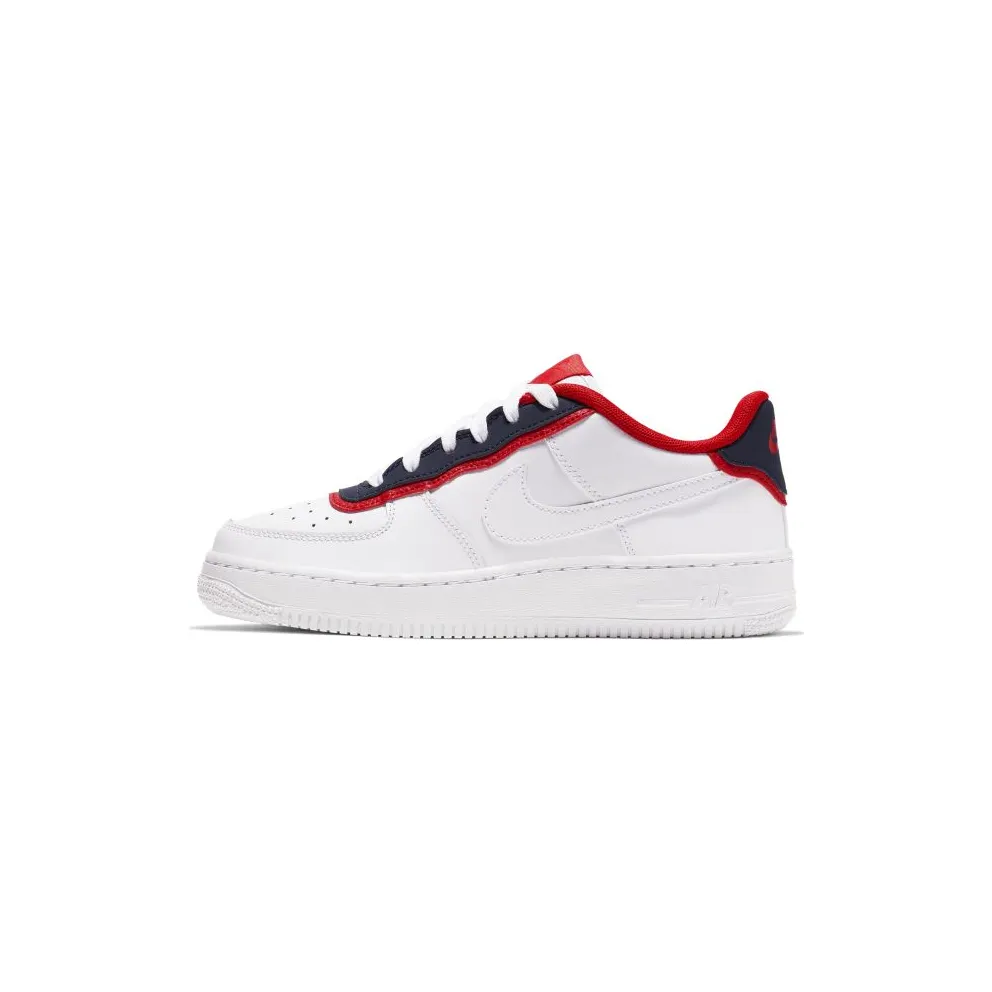 Nike Air Force 1 Low Double Layer White Obsidian Red (GS) White/Obsidian-University Red-White (BV1084-101)