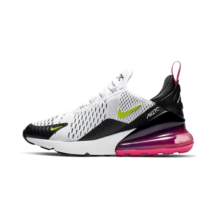 Nike Air Max 270 White Black Laser Fuchsia Volt (GS) “White / Black / Laser Fuchsia / Volt” (943345-102)