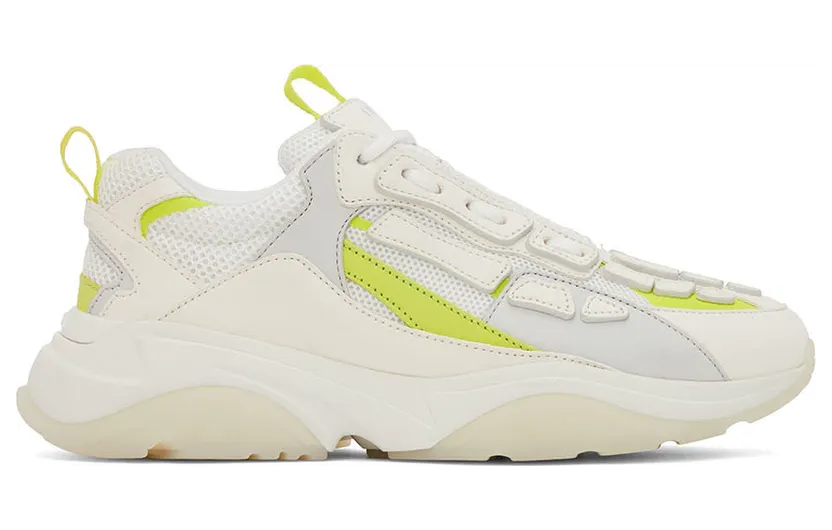 AMIRI White & Yellow Bone Runner Low-Top Sneakers (PF22MFS001-780)