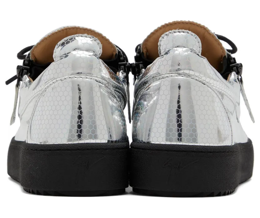 Giuseppe Zanotti Silver Graphic Sneakers (RU20005-92901) (2)