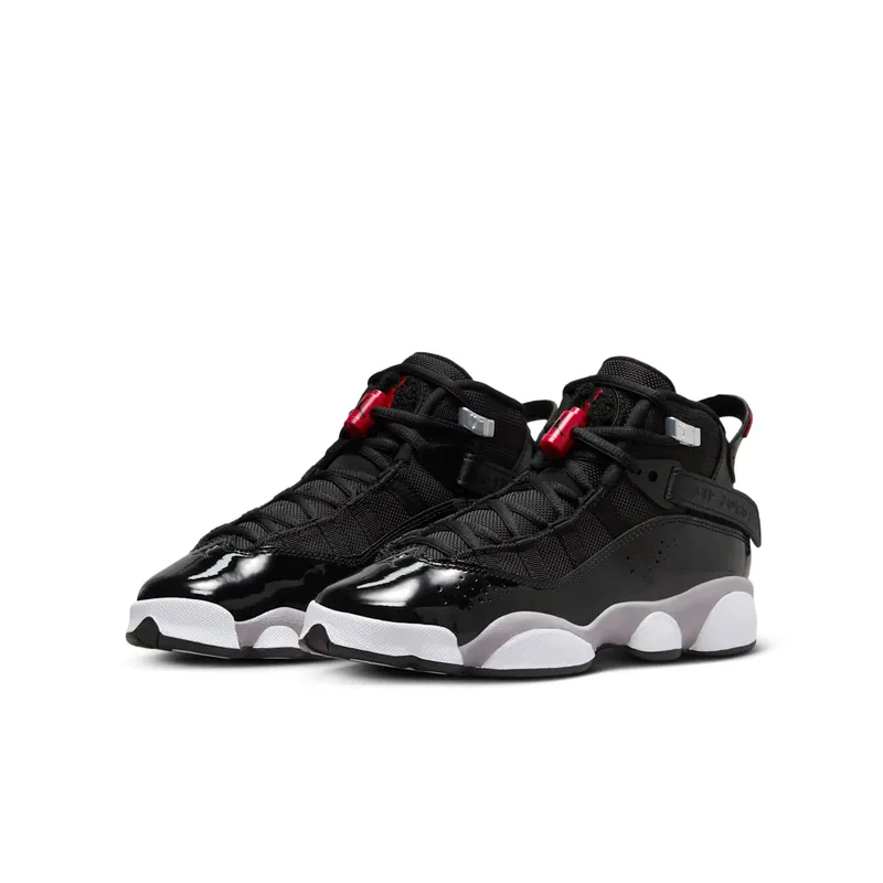 Jordan 6 Rings Black White Metallic Silver Fire Red (FZ4186-010)