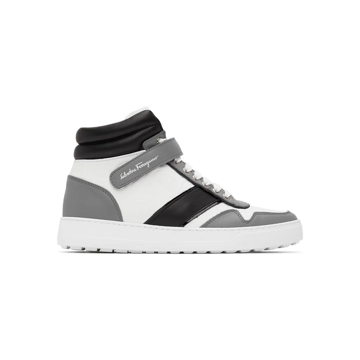 Salvatore Ferragamo White High-Top Noe Sneakers (753128 020465018)
