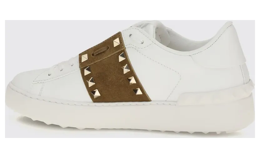 Valentino garavani Rockstud Untitled Leather and Suede Sneakers with Iconic Studs White (S0A01ZBV3DZ) (2)