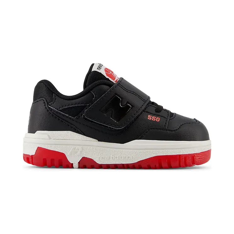 New Balance 550 HOOK & LOOP “Black / Team Red” (IHB550KB)