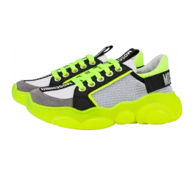 Moschino Sneakers Teddy Fluo Aus Kalbsleder Und Mesh (MNT2016372101)