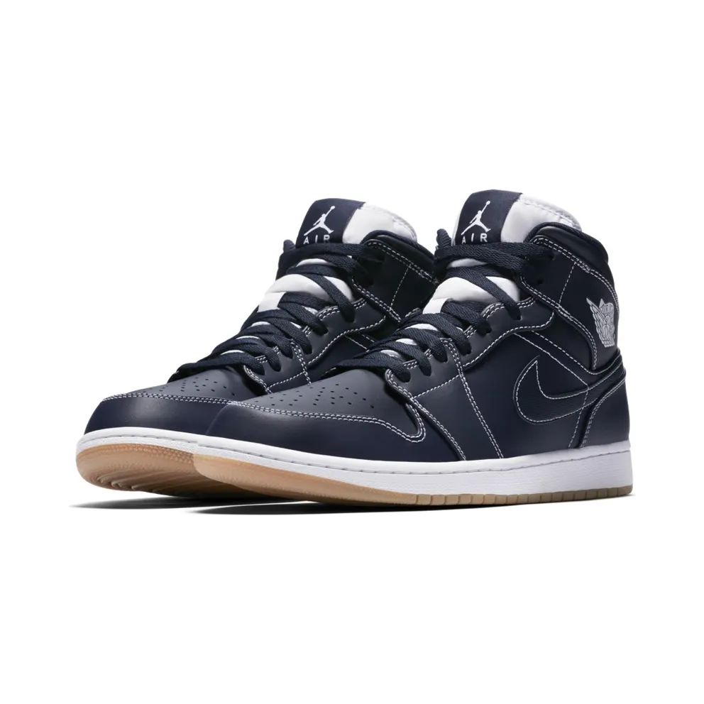 Jordan 1 Retro Mid Derek Jeter RE2PECT Obsidian/White-Gum Light Brown (AH6342-402)