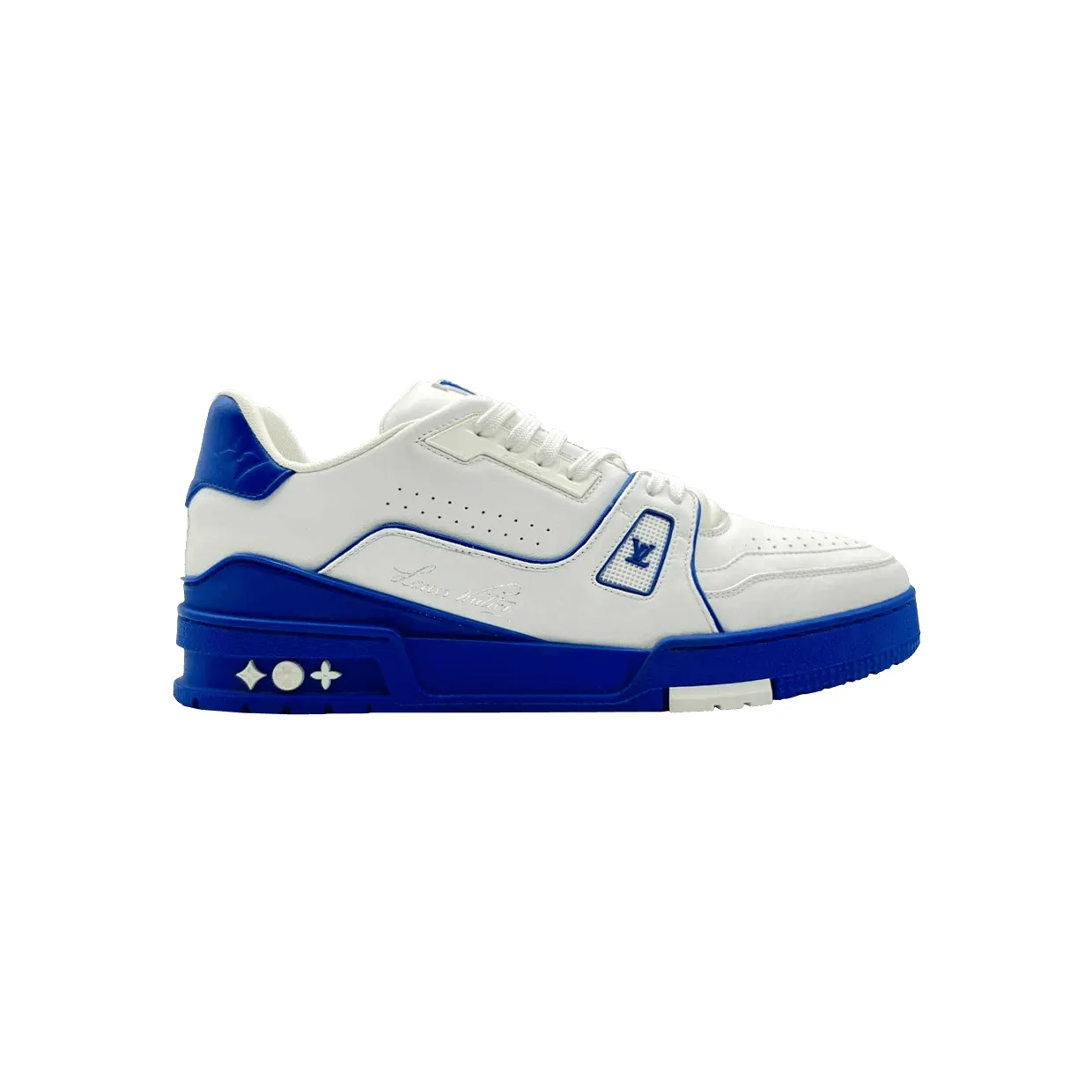 Louis Vuitton Trainer White Blue Signature (1A8SJV)