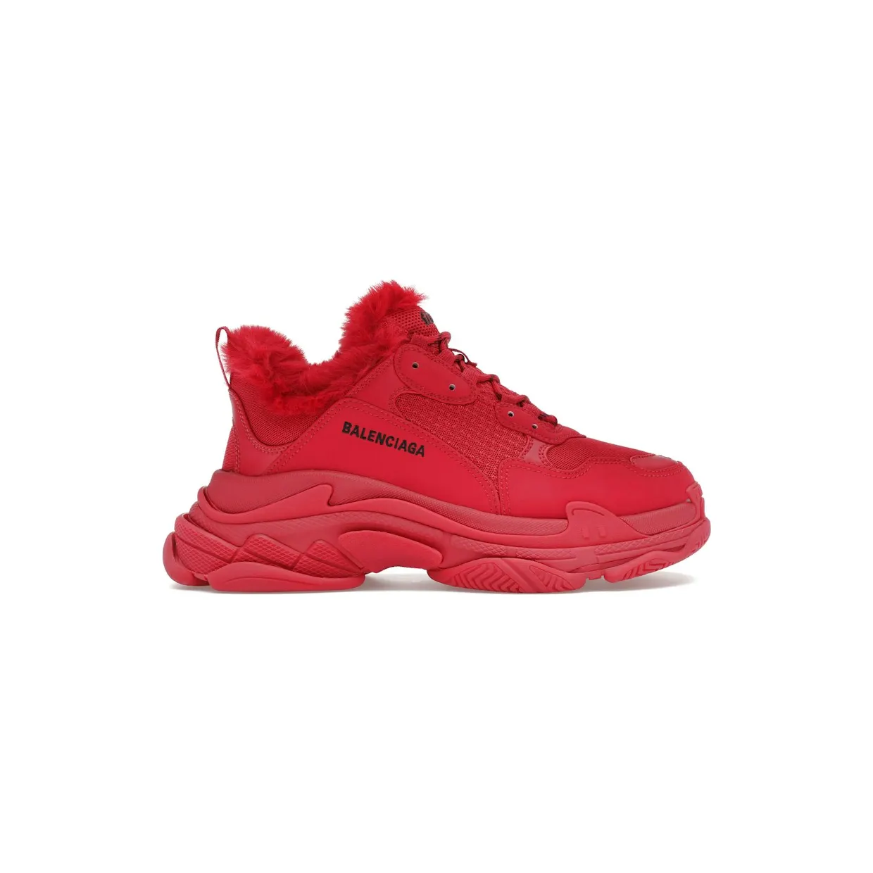 Balenciaga Triple S Faux Fur Burgundy (668563W3CQ56800)