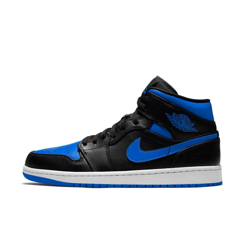 Jordan 1 Mid Royal (2020) Black/Game Royal-White (554724-068)