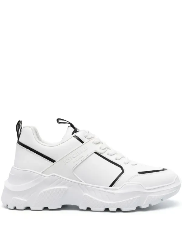 Just Cavalli Klobige Sneakers mit Logo-Prägung – White (76QA3SL9ZP400)