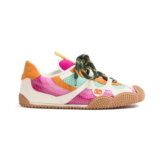 Valentino Garavani Amphibia van rubberen kalfsleer en gespleten leer “Pink” (WS0NB8SBU)