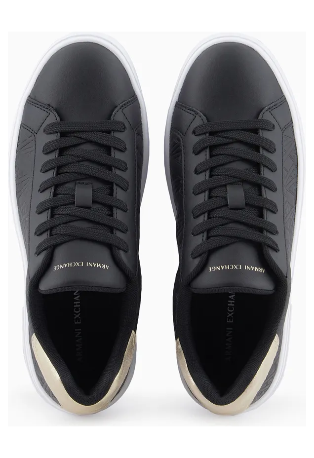 Armani Low-Top Sneakers With Embossed Pattern And Contrast Heel (XDX165-XV891-T780) (3)