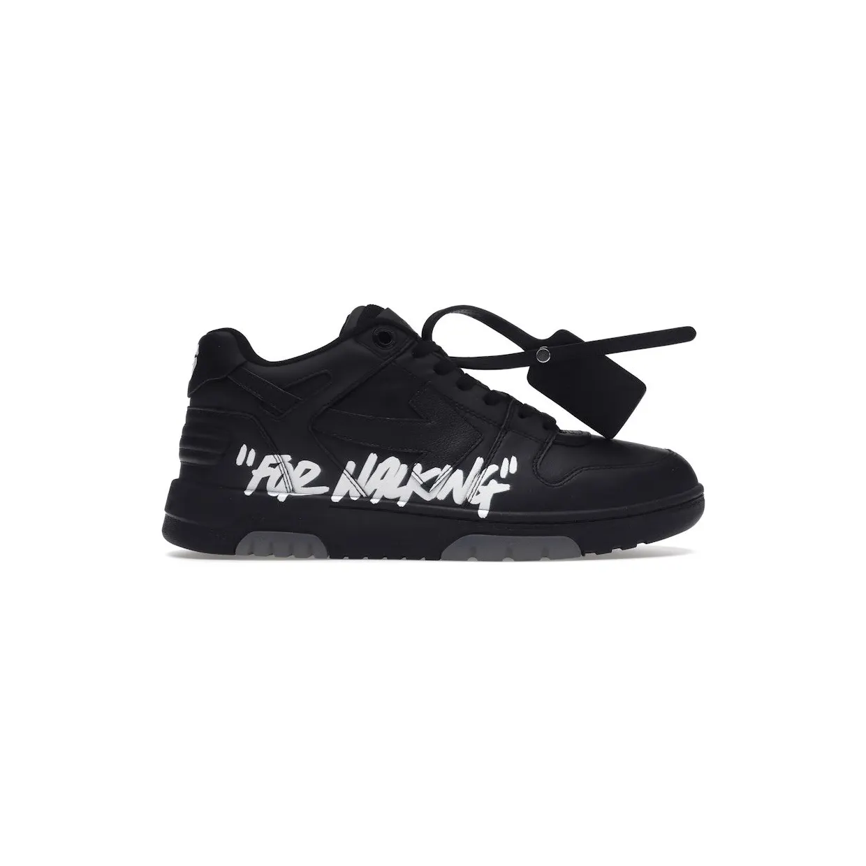 OFF-WHITE Out Of Office OOO “For Walking” Low Tops Black White (OMIA189C99LEA0021001)