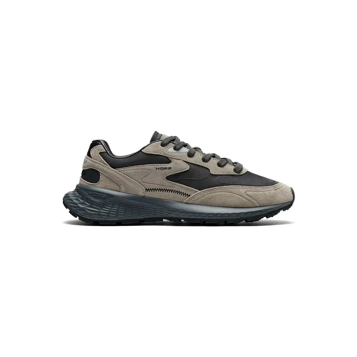 Hoff panelled calf leather-trim sneakers – Beige (22635409)