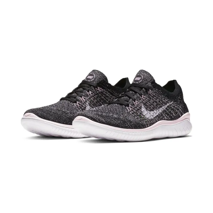 Nike Free RN Flyknit 2018 ‘Black Pink Foam’ “Black / Pink Foam / White” (942839-007)