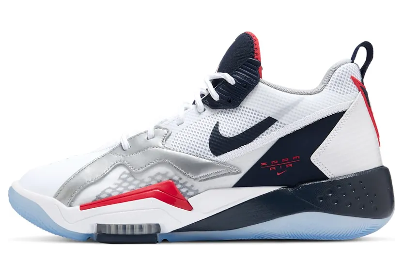 Jordan Zoom ’92 Olympic “White / True Red / Metallic Silver / Obsidian” (CK9183-101)
