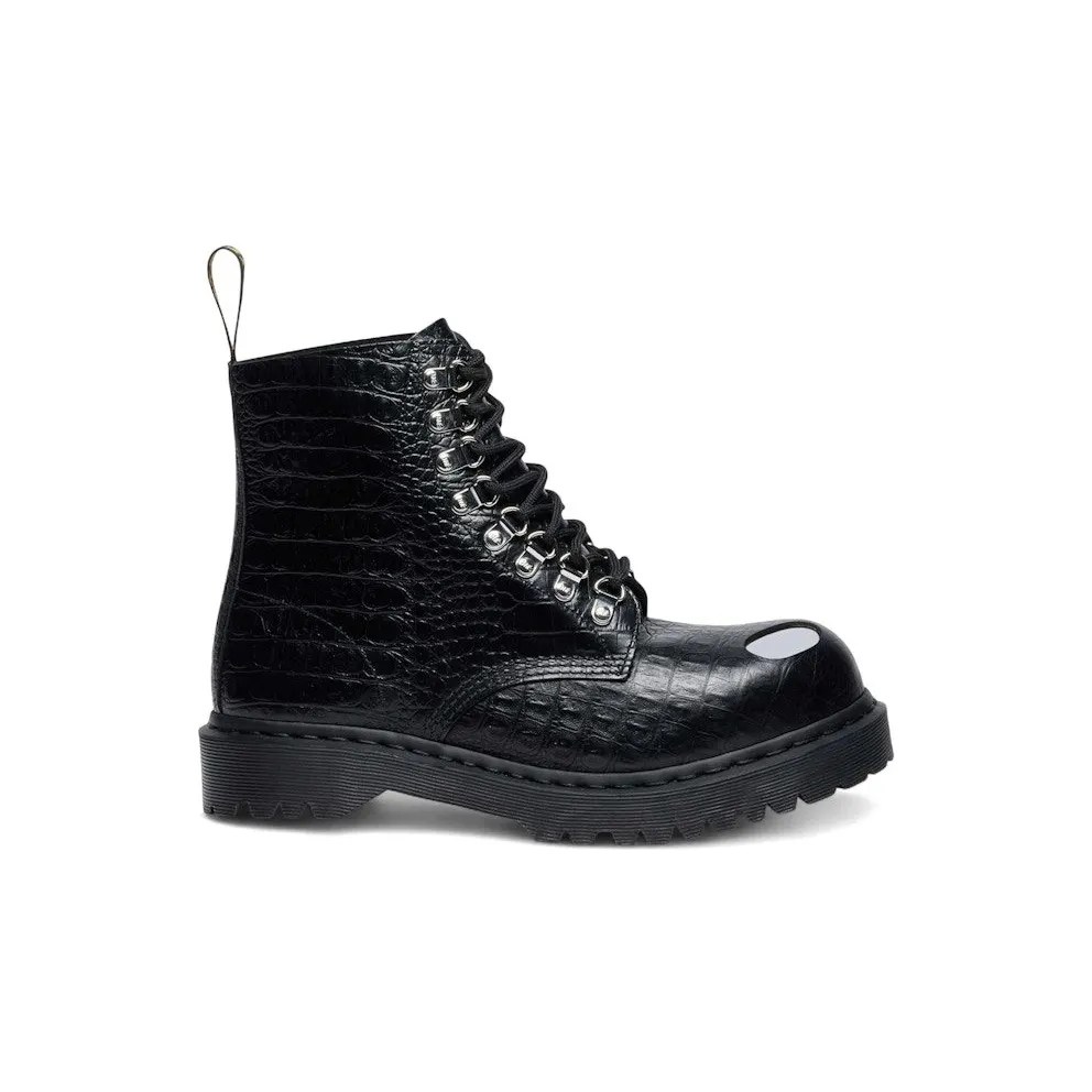 Dr. Martens 1460 Pascal Bex Steel Toe Leather Boot Black Croc Embossed Analine (42624001)