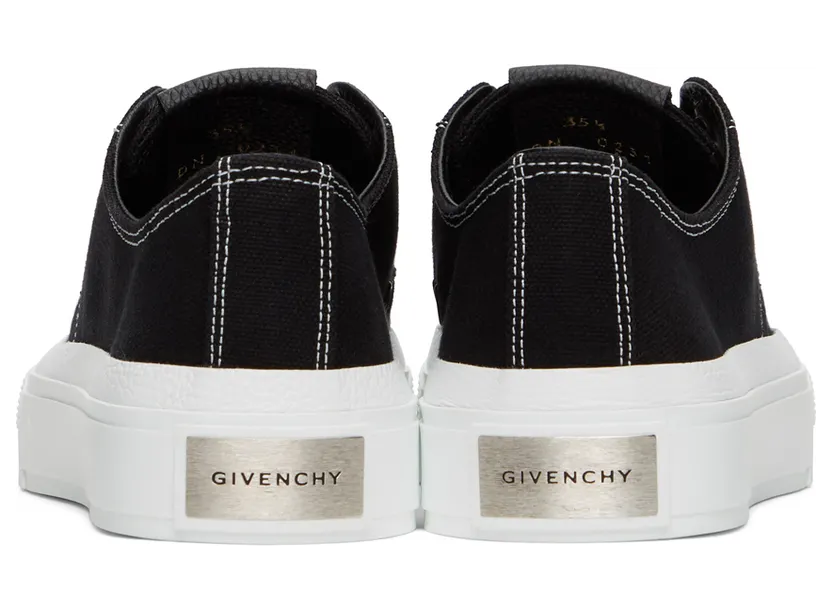 Givenchy Black Canvas & Leather City Sneakers (BE001NE10Q) (4)