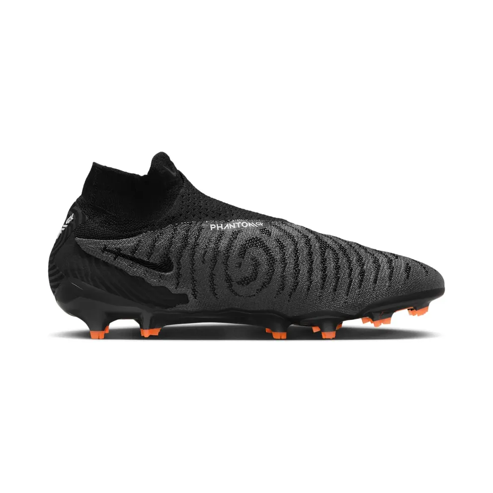 Nike Gripknit Phantom GX Elite Dynamic Fit FG Black Dark Smoke Grey Total Orange (DC9969-010)