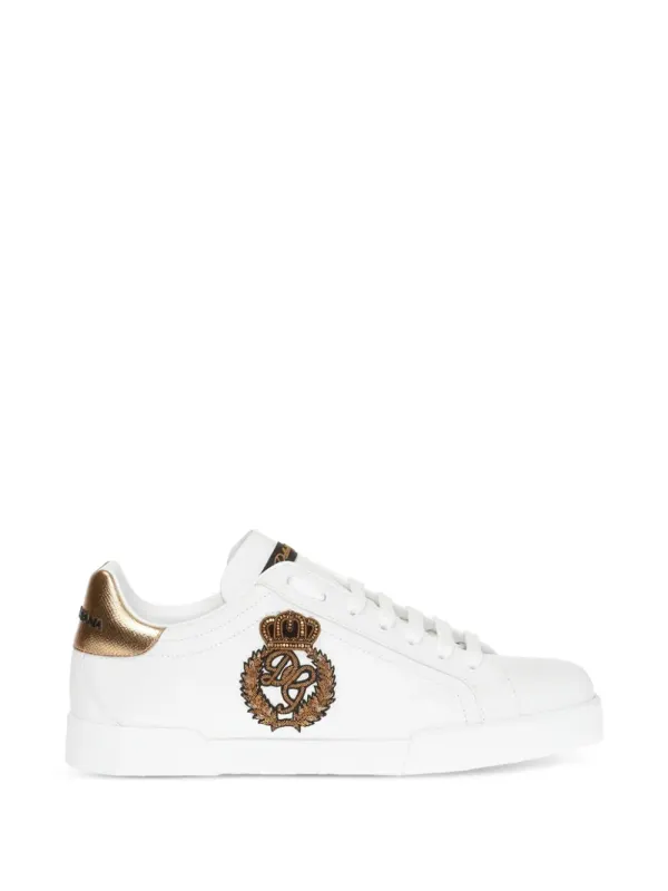 Dolce & Gabbana Portofino leren with kroonpatch – White (CS1538AH136)