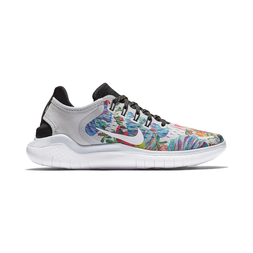 Nike Free RN 2018 Floral Pure Platinum (W) Pure Platinum/White-Black (AV3522-001)