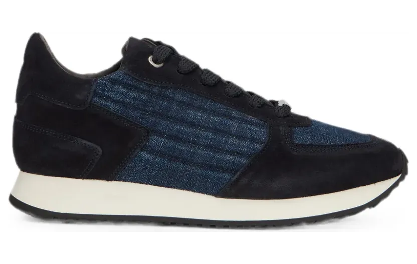 Moorer Leren met denim inzetstuk “Blue” (MONDRIANP5J)