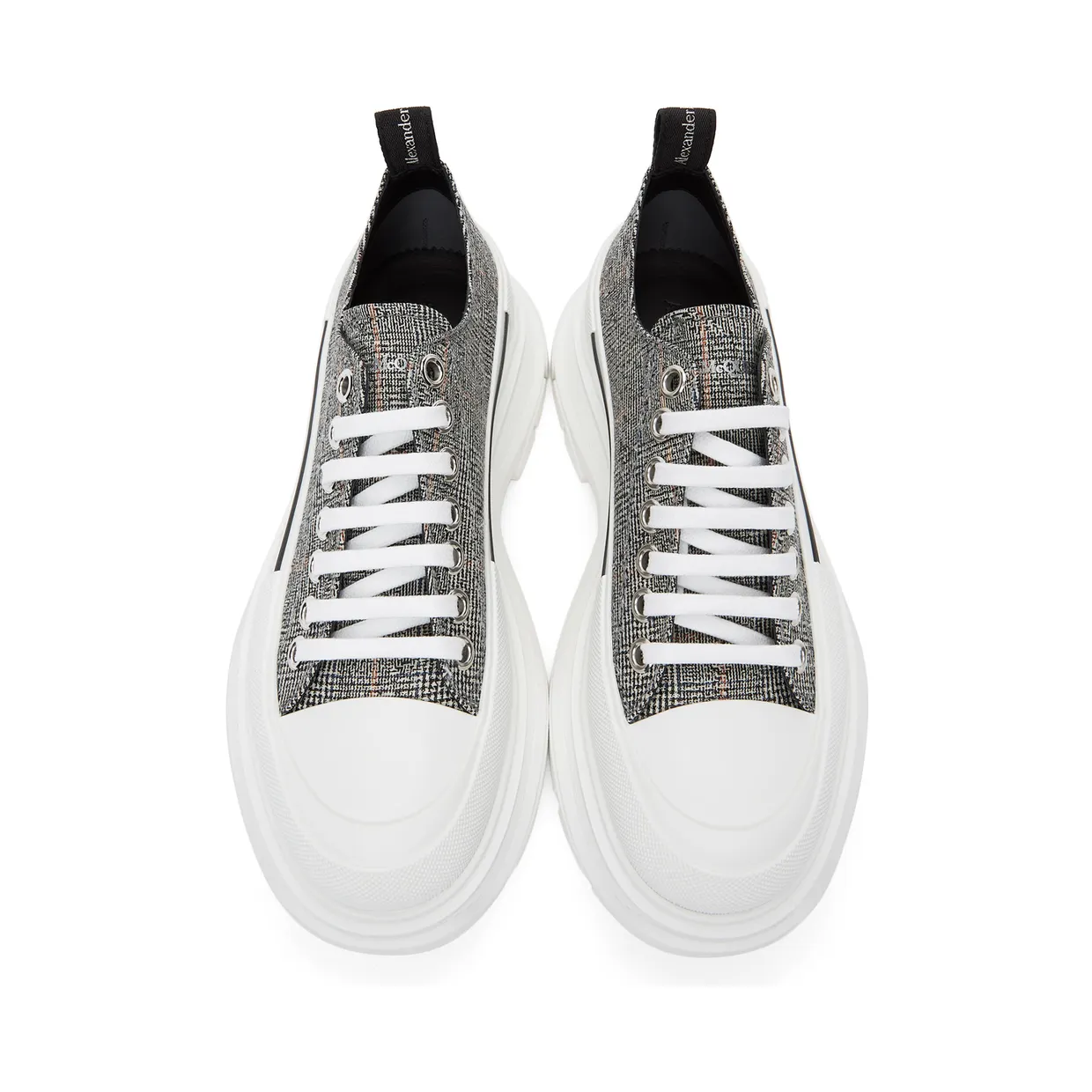 Alexander McQueen Black & White Wool Tread Slick Sneakers (652757W4PE1) (5)