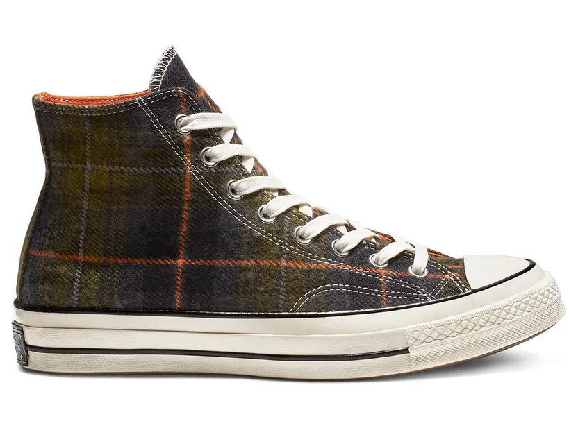 Converse Chuck Taylor All Star 70 Hi ‘Plaid Pack’ Medium Olive/Campfire Orange (162404C)