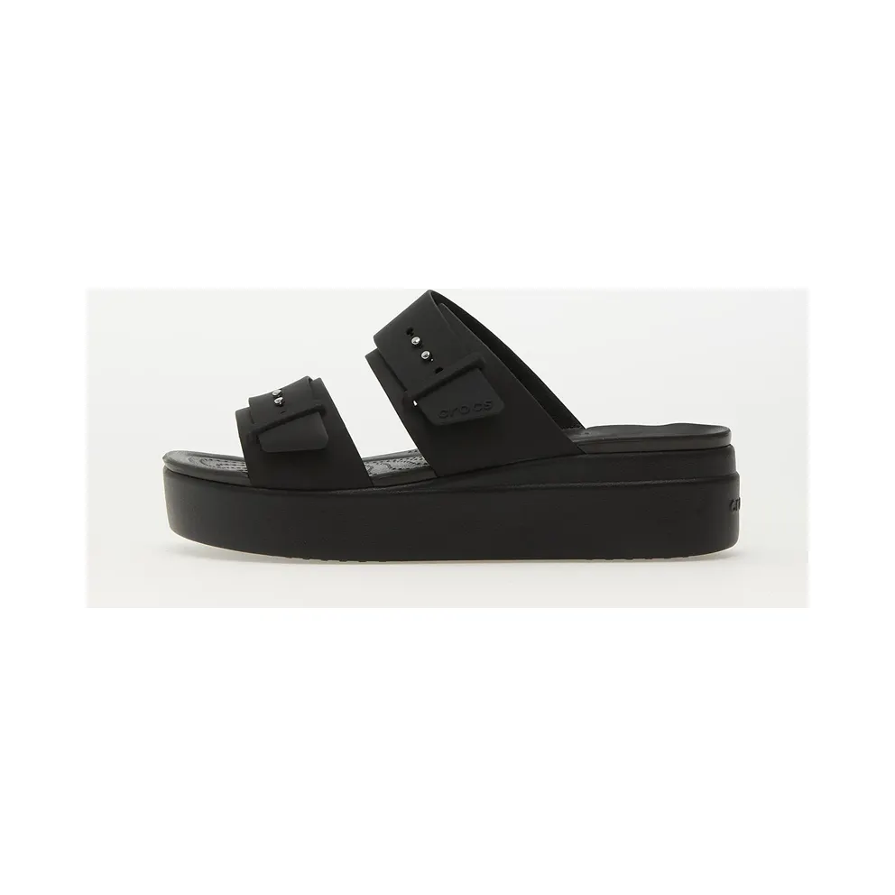 Crocs Brooklyn Buckle Low Wedge Sandal Black